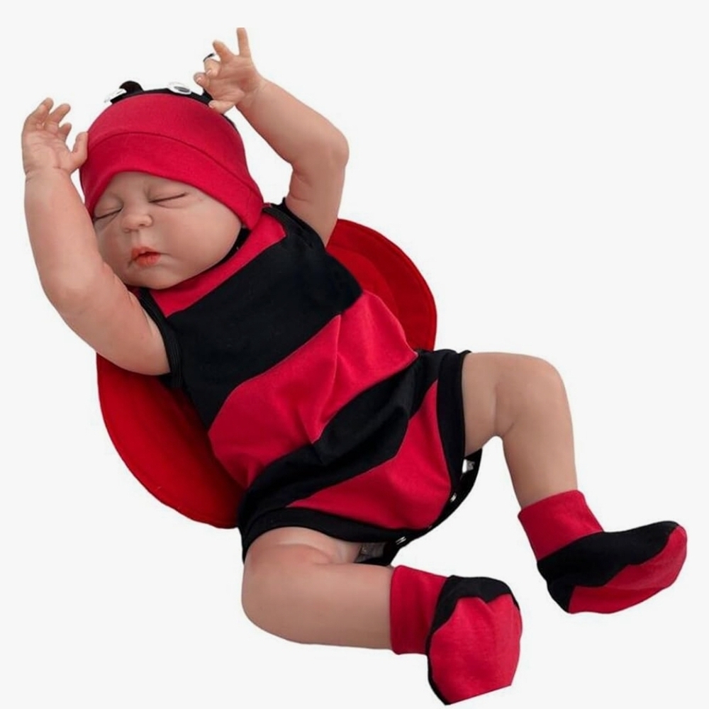 Ladybug Halloween Costume Girl/ Boy Romper w/ Wing and Hat Size 0-3  Months